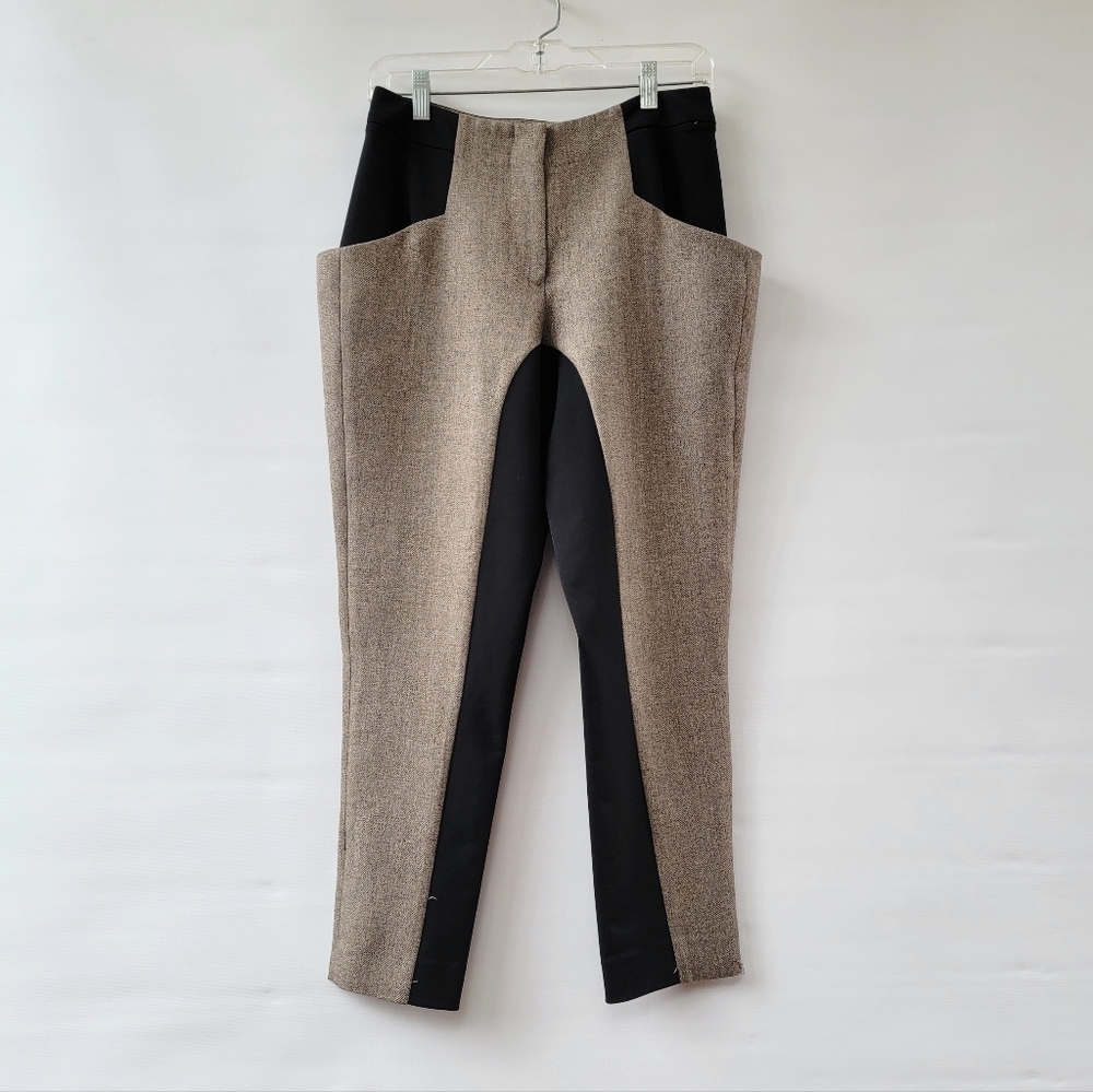 Zero + Maria Cornejo Ochy Pants Size 4 Tan Black Equestrian Style Trousers